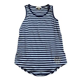 Michael Kors navy and White Striped Tank Top